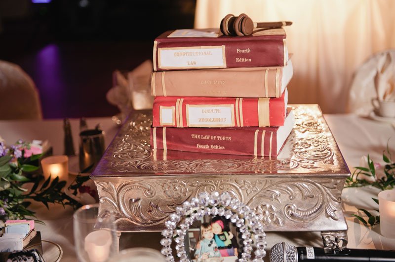 Grooms cake as law books St Paul hotel wedding mn