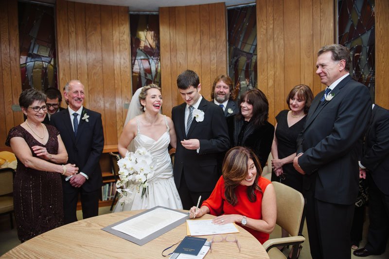 Signing the Ketubah at Temple Israel Minneapolis