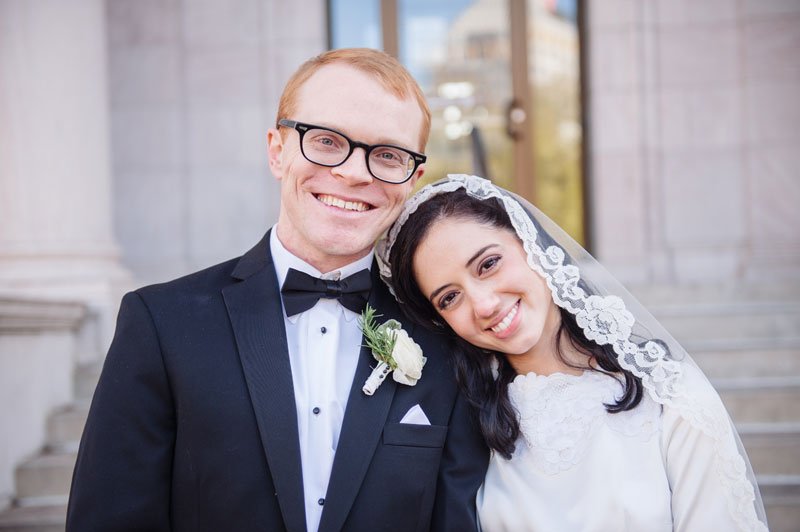 st paul mn wedding at jj hill library bride and groom