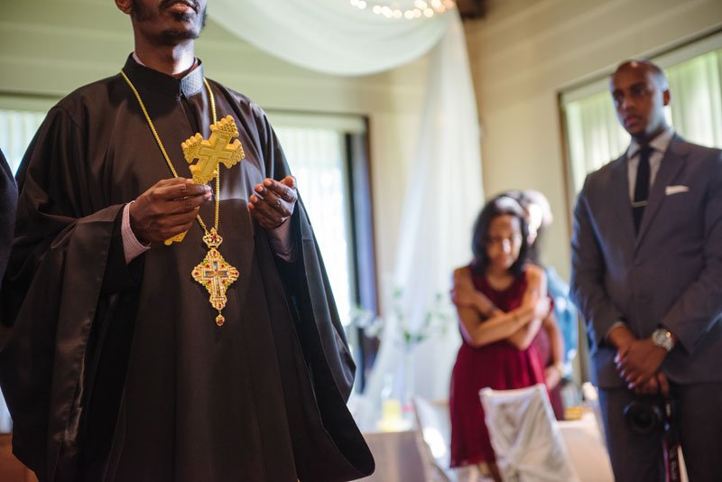 Ethiopian wedding blessing before dinner