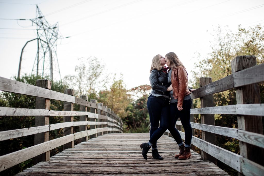 minneapolis engagement portraits st anthony main two women