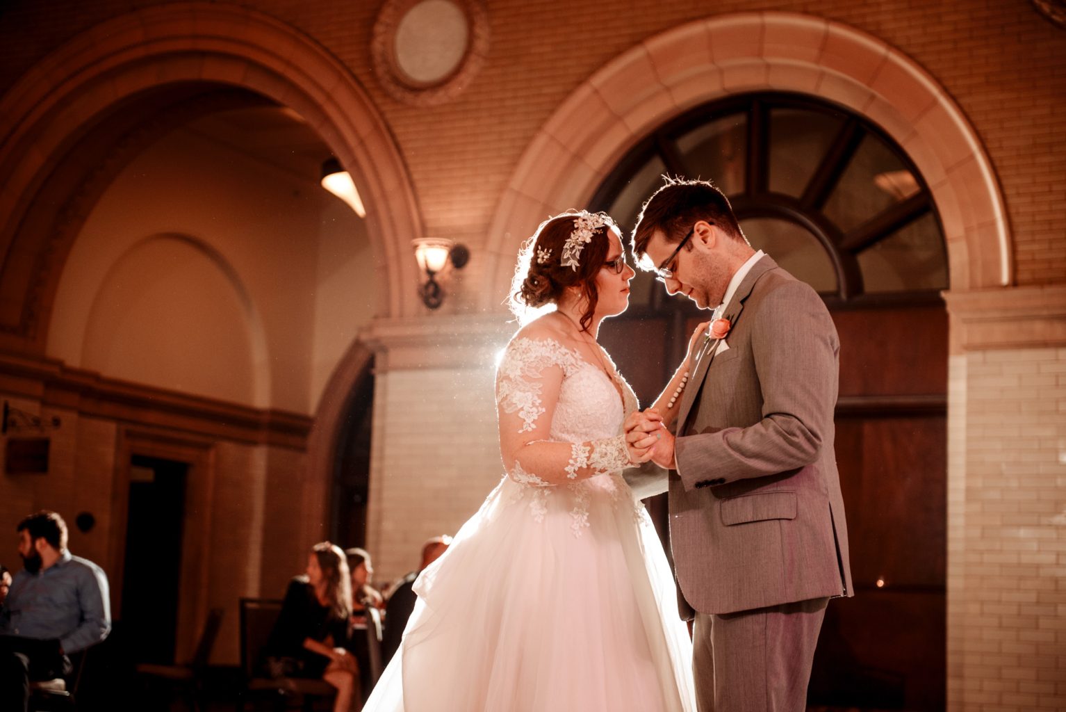 First dance at the great hall Renaissance Minneapolis Depot wedding